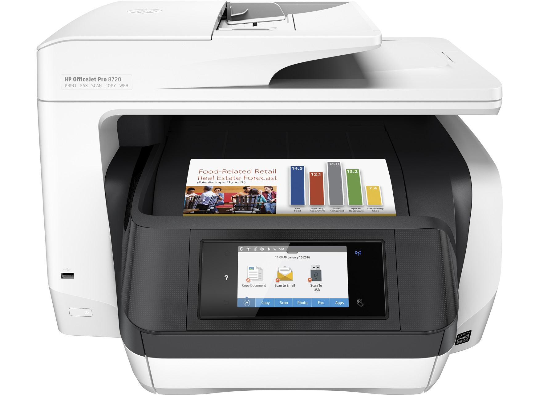 HP OfficeJet 8720 Thermal inkjet A4 4800 x 1200 DPI 24 ppm Wi-Fi