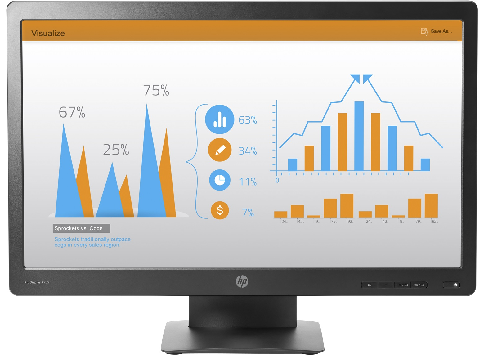 HP ProDisplay Monitor P232 de 23 pulgadas 58.4 cm (23